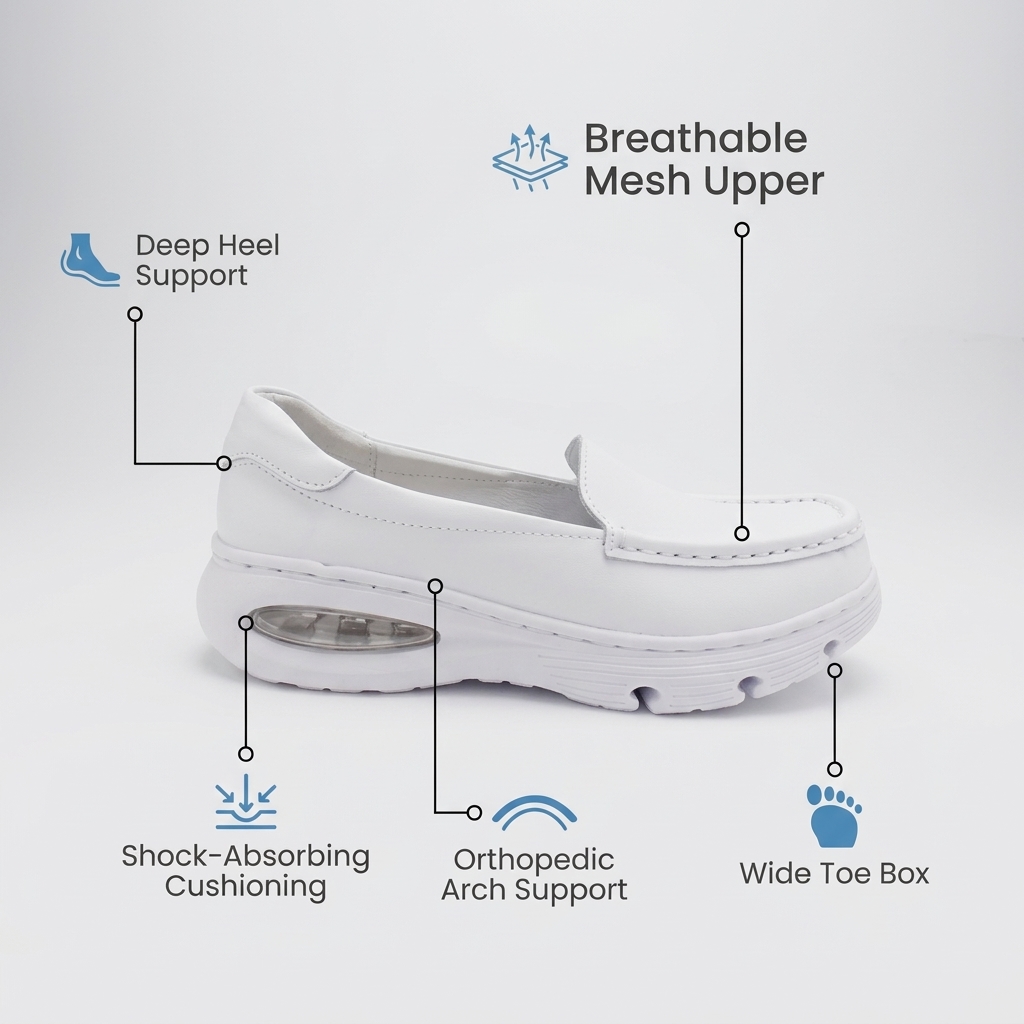 Softswear™ Ease Air — Slip-On Air-Cushioned Work Shoes for 12-Hour Shifts