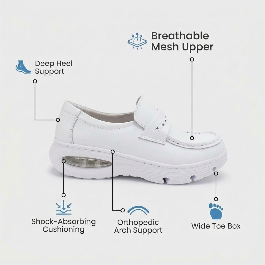 Softswear™ ™ Grace Air — Air-Cushioned Work Loafers for Long Shifts