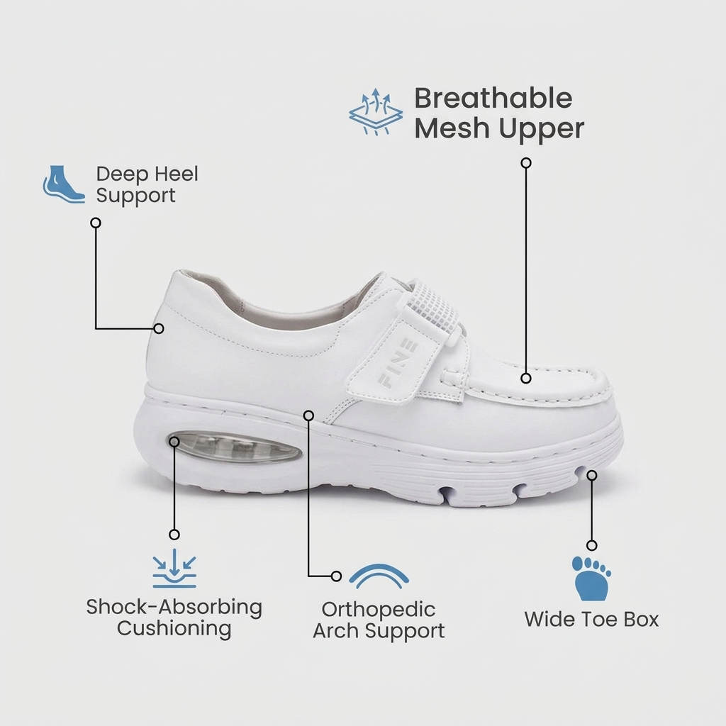 Softswear™ Secure Air — Air-Cushioned Hook-and-Loop Work Shoes for All-Day Comfort