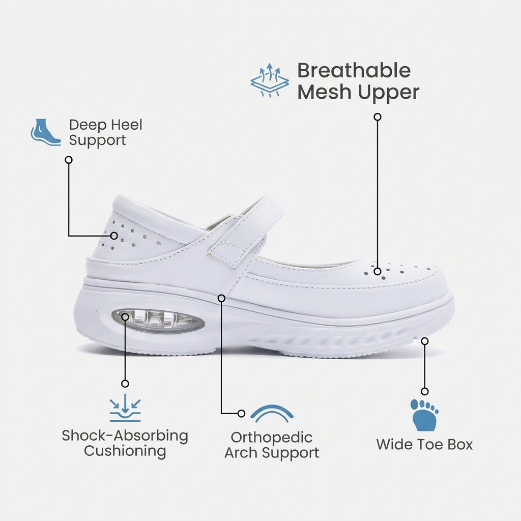 Softswear™ Breeze Air — Breathable Mary Jane Work Shoes for All-Day Comfort