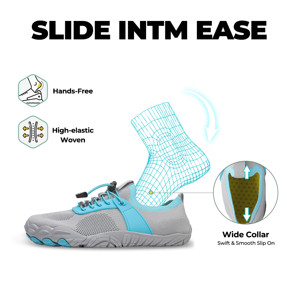 StreamGrip - Non-Slip Barefoot Water Shoes (Unisex) - Gray Blue