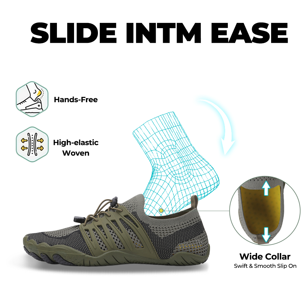 CanyonTrek: Non-Slip All-Environment Barefoot Shoes - Army Green