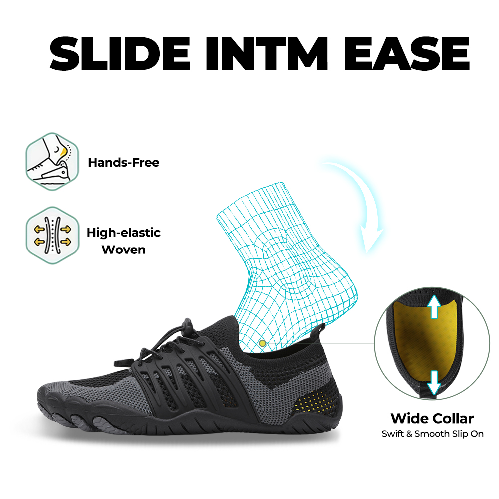 CanyonTrek: Non-Slip All-Environment Barefoot Shoes - Black