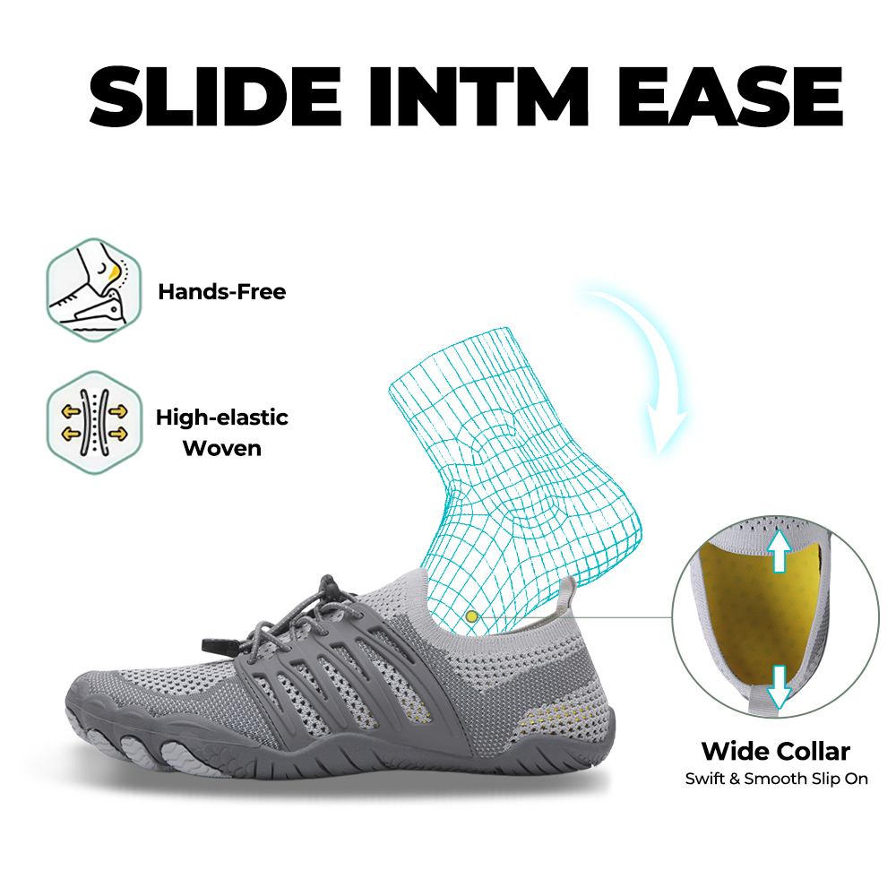 CanyonTrek: Non-Slip All-Environment Barefoot Shoes - Gray