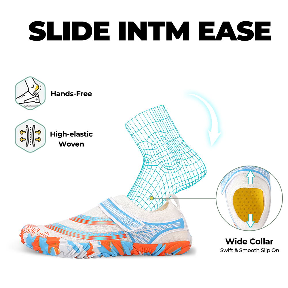 Outdoor Master - slip-resistant & comfortable barefoot shoes - White Blue