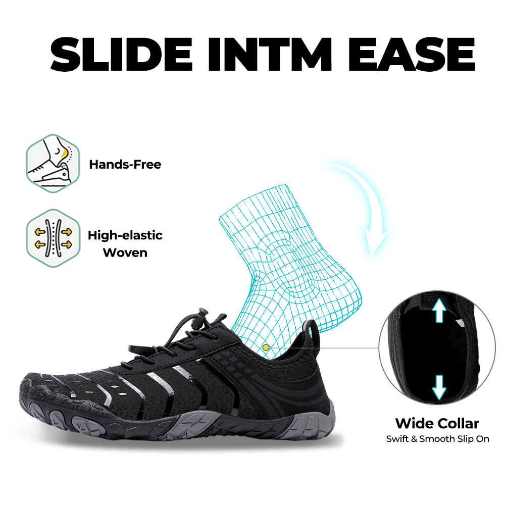 EcoComfort - Ultimate Wellness Barefoot Shoes - Black Gray