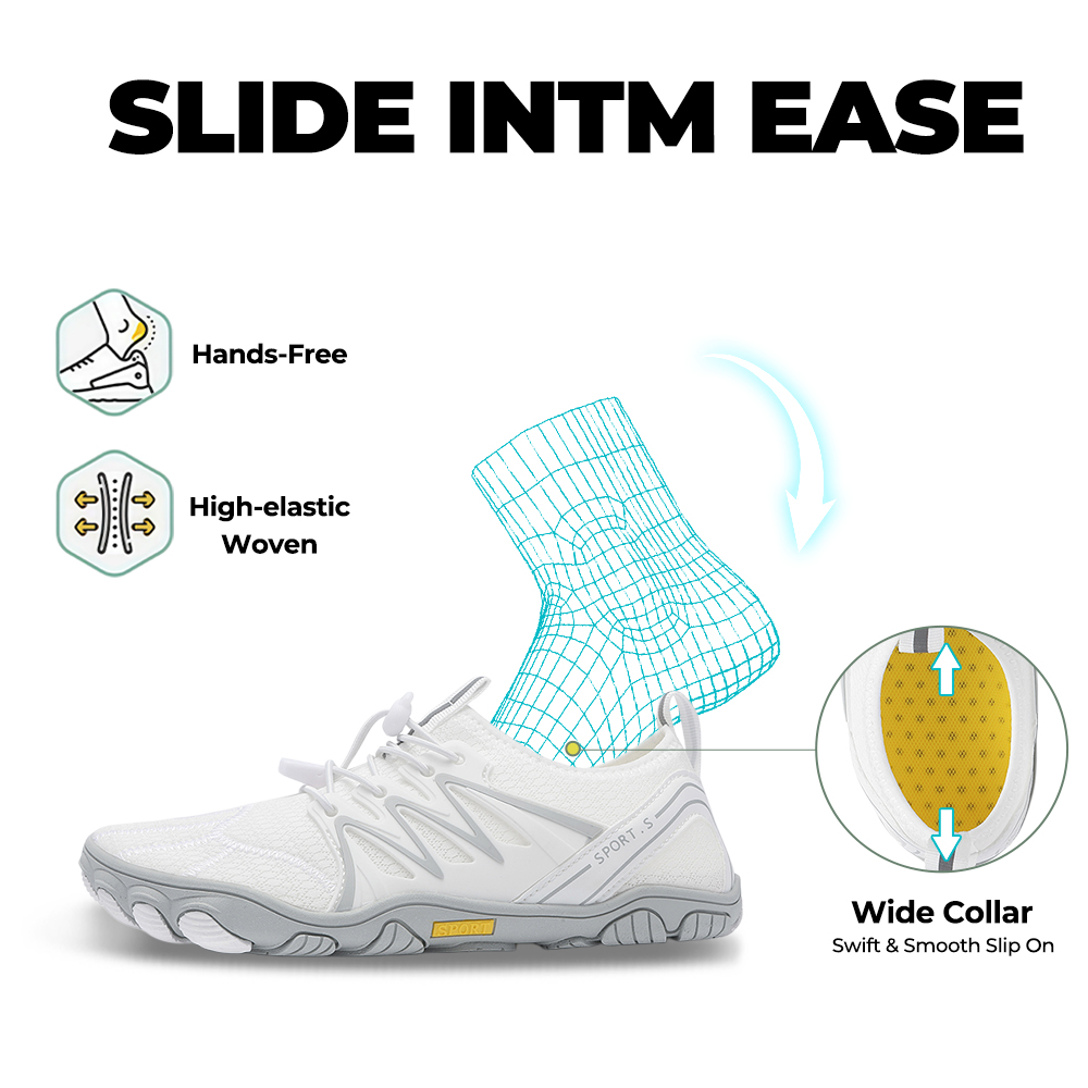 WildStride Pro: All-Terrain Grip Barefoot Shoes (Unisex) - White