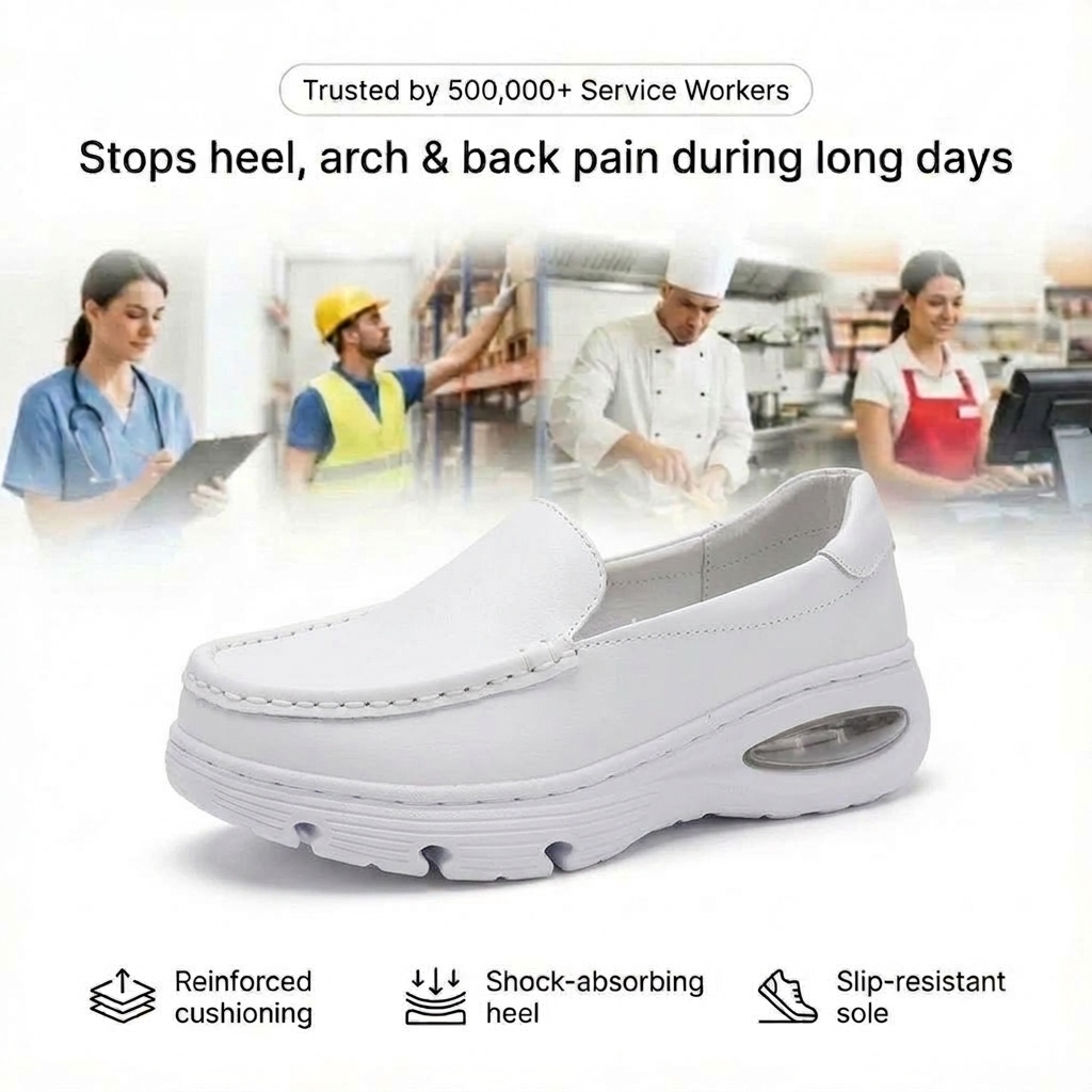 Softswear™ Ease Air — Slip-On Air-Cushioned Work Shoes for 12-Hour Shifts