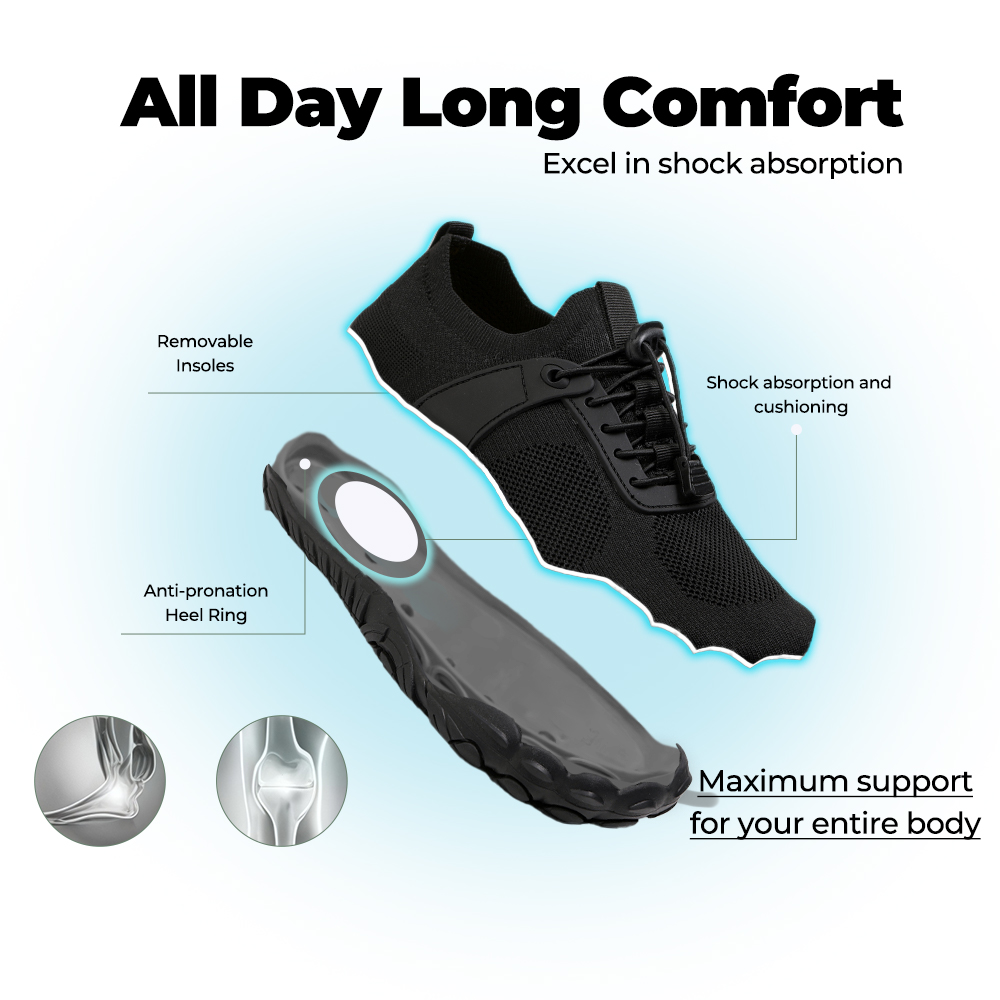 StreamGrip - Non-Slip Barefoot Water Shoes (Unisex) - Black