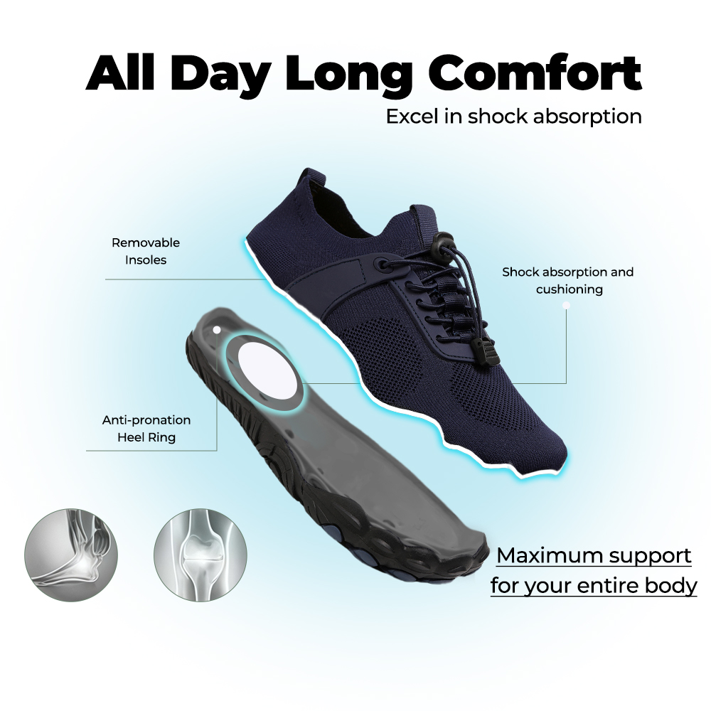 StreamGrip - Non-Slip Barefoot Water Shoes (Unisex) - Dark Blue