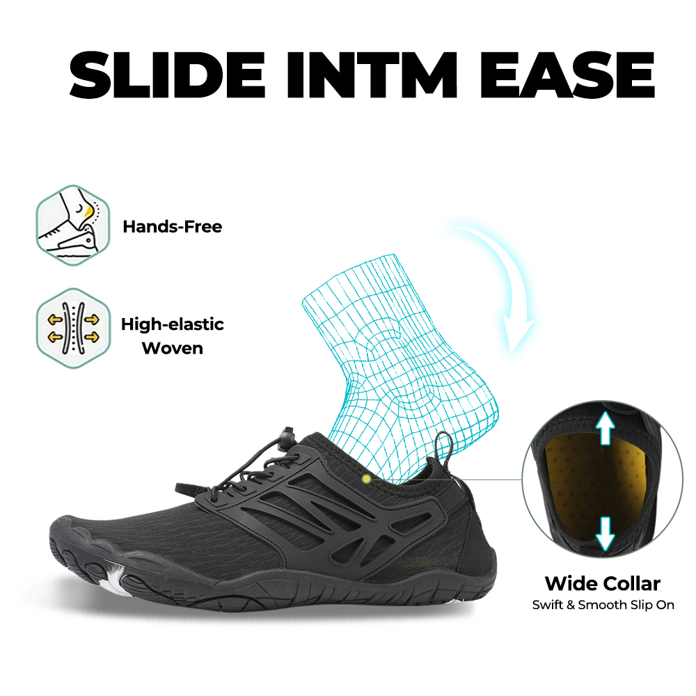 FlowStride - Quick-Dry Breathable Wading Shoes (Unisex) - Black