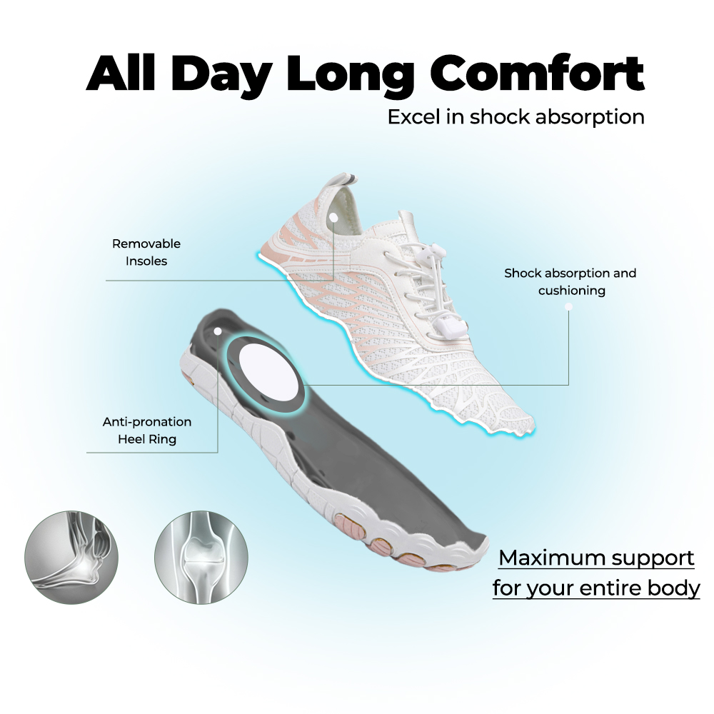 Lorax Pro - Healthy & non-slip barefoot shoes (Unisex) - White Pink