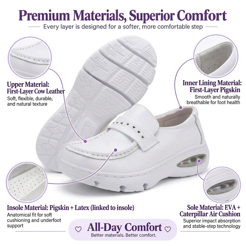 Softswear™ ™ Grace Air — Air-Cushioned Work Loafers for Long Shifts