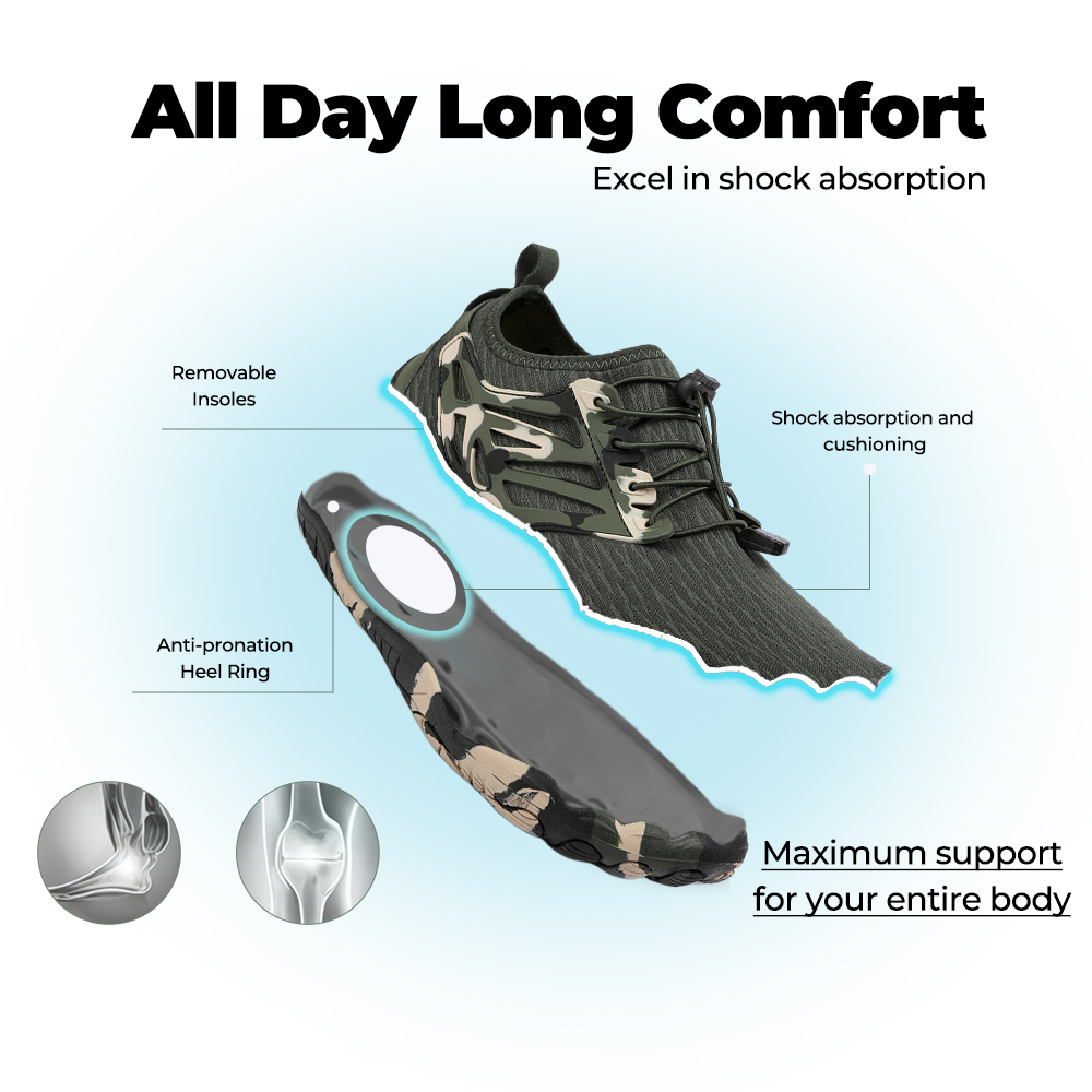 FlowStride - Quick-Dry Breathable Wading Shoes (Unisex) - Black