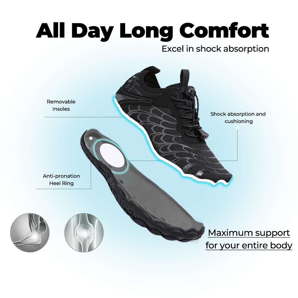 CanyonFlex - Zero Drop Healthy River Shoes (Unisex) - Black