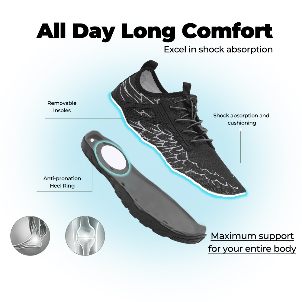 UniGrip - Optimal Health & Traction Shoes (Unisex) - Black