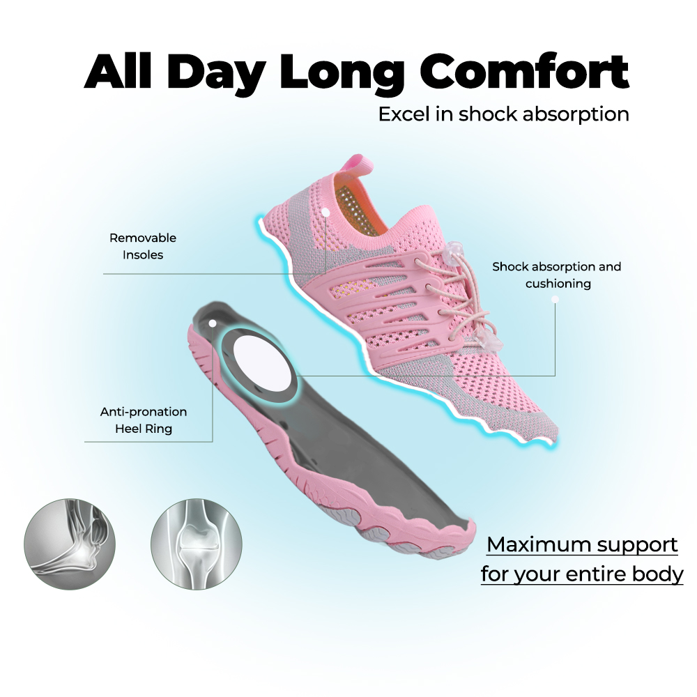 CanyonTrek: Non-Slip All-Environment Barefoot Shoes - Pink