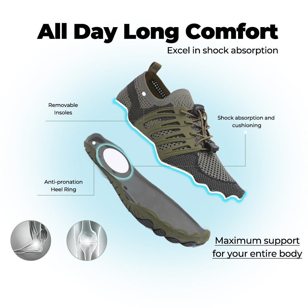 CanyonTrek: Non-Slip All-Environment Barefoot Shoes - Army Green