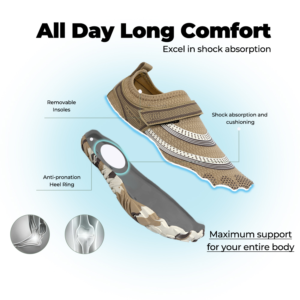 Outdoor Master - slip-resistant & comfortable barefoot shoes - Khaki