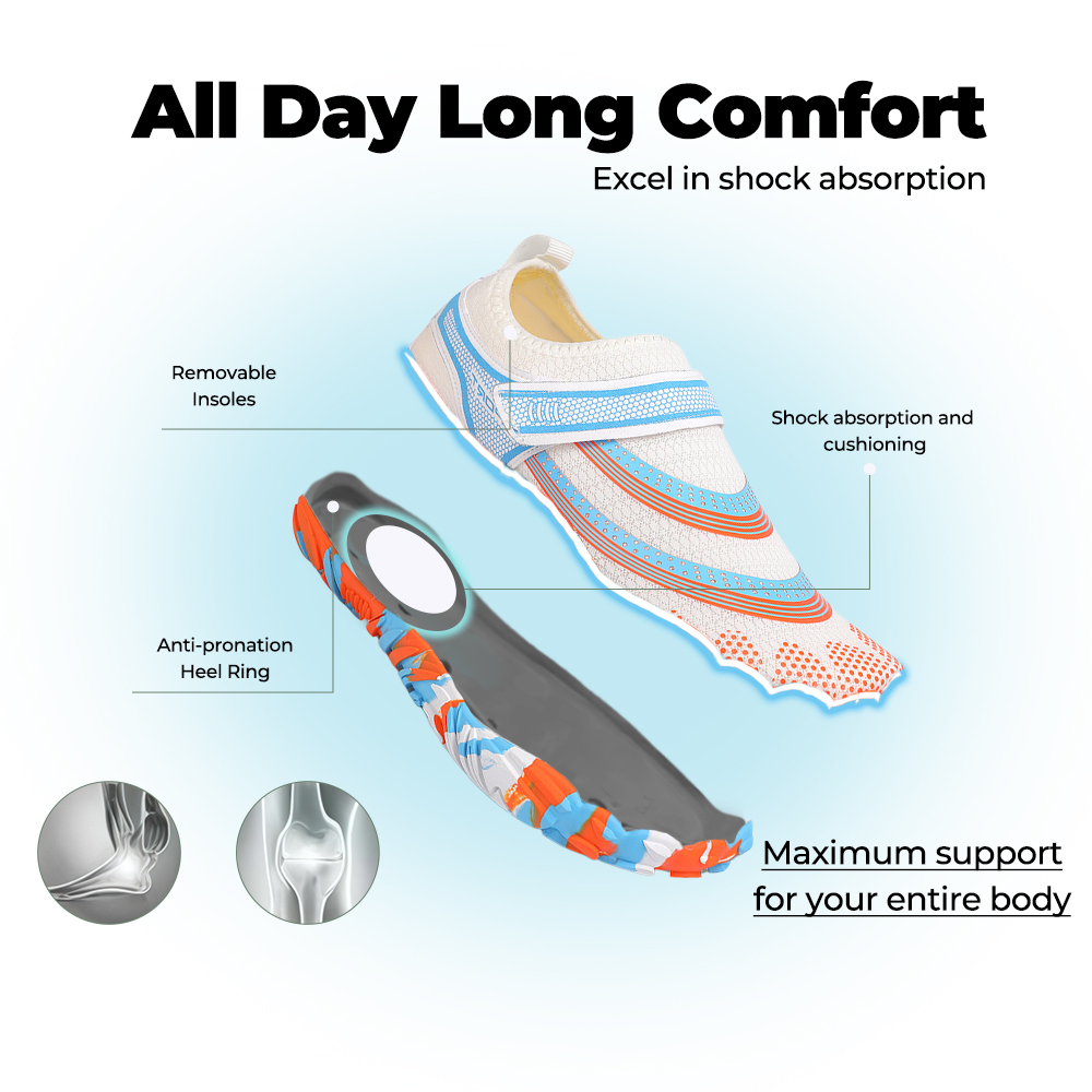 Outdoor Master - slip-resistant & comfortable barefoot shoes - White Blue