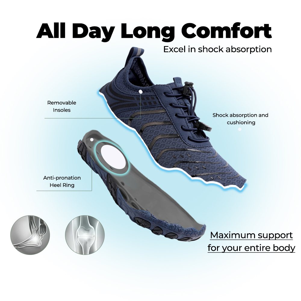 EcoComfort - Ultimate Wellness Barefoot Shoes - Dark Blue
