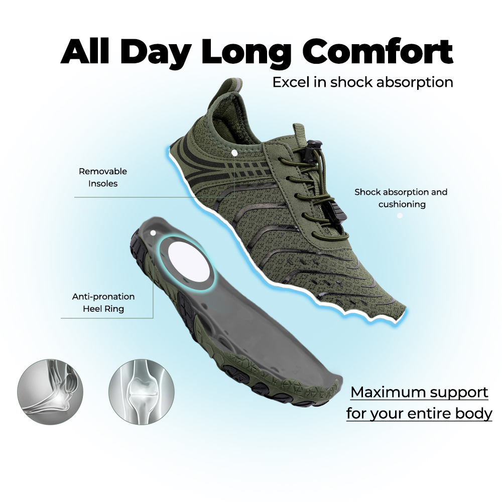 EcoComfort - Ultimate Wellness Barefoot Shoes - Army Green