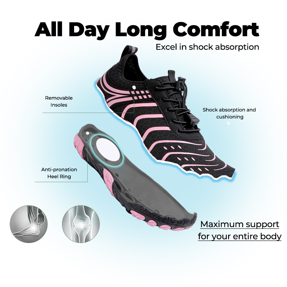 EcoComfort - Ultimate Wellness Barefoot Shoes - Black Pink