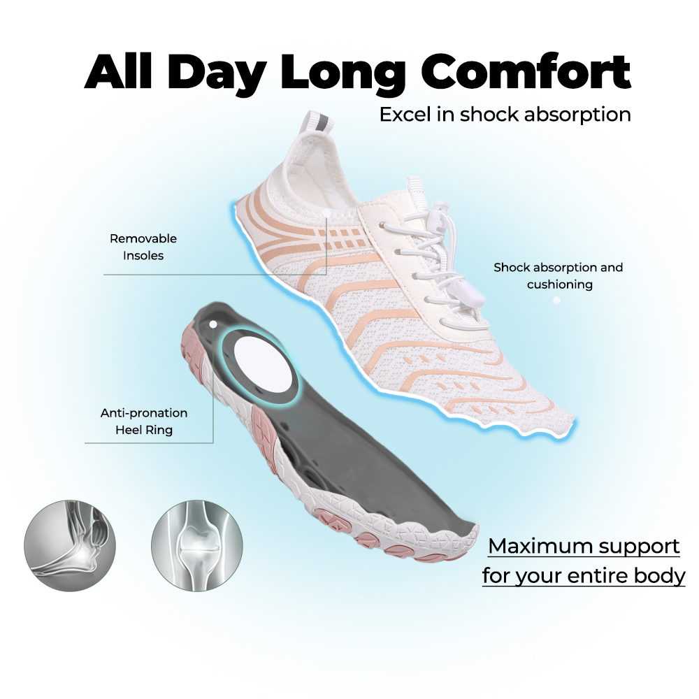 EcoComfort - Ultimate Wellness Barefoot Shoes - White Pink