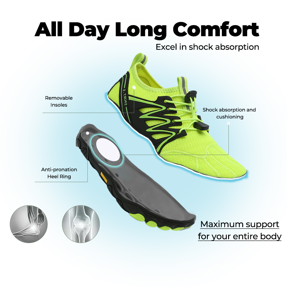 WildStride Pro: All-Terrain Grip Barefoot Shoes (Unisex) - Green