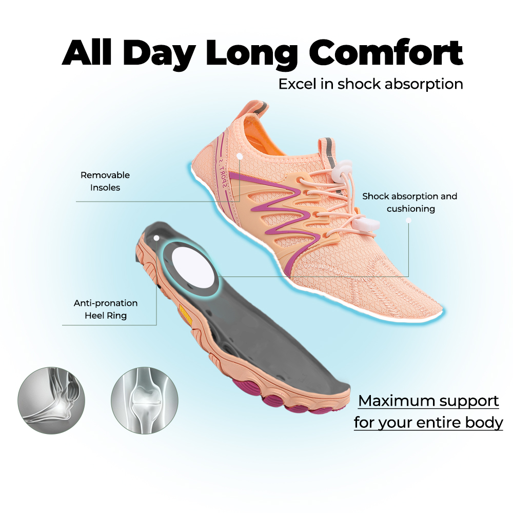 WildStride Pro: All-Terrain Grip Barefoot Shoes (Unisex) - Black Orange