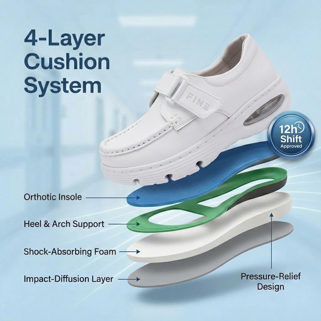 Softswear™ Secure Air — Air-Cushioned Hook-and-Loop Work Shoes for All-Day Comfort