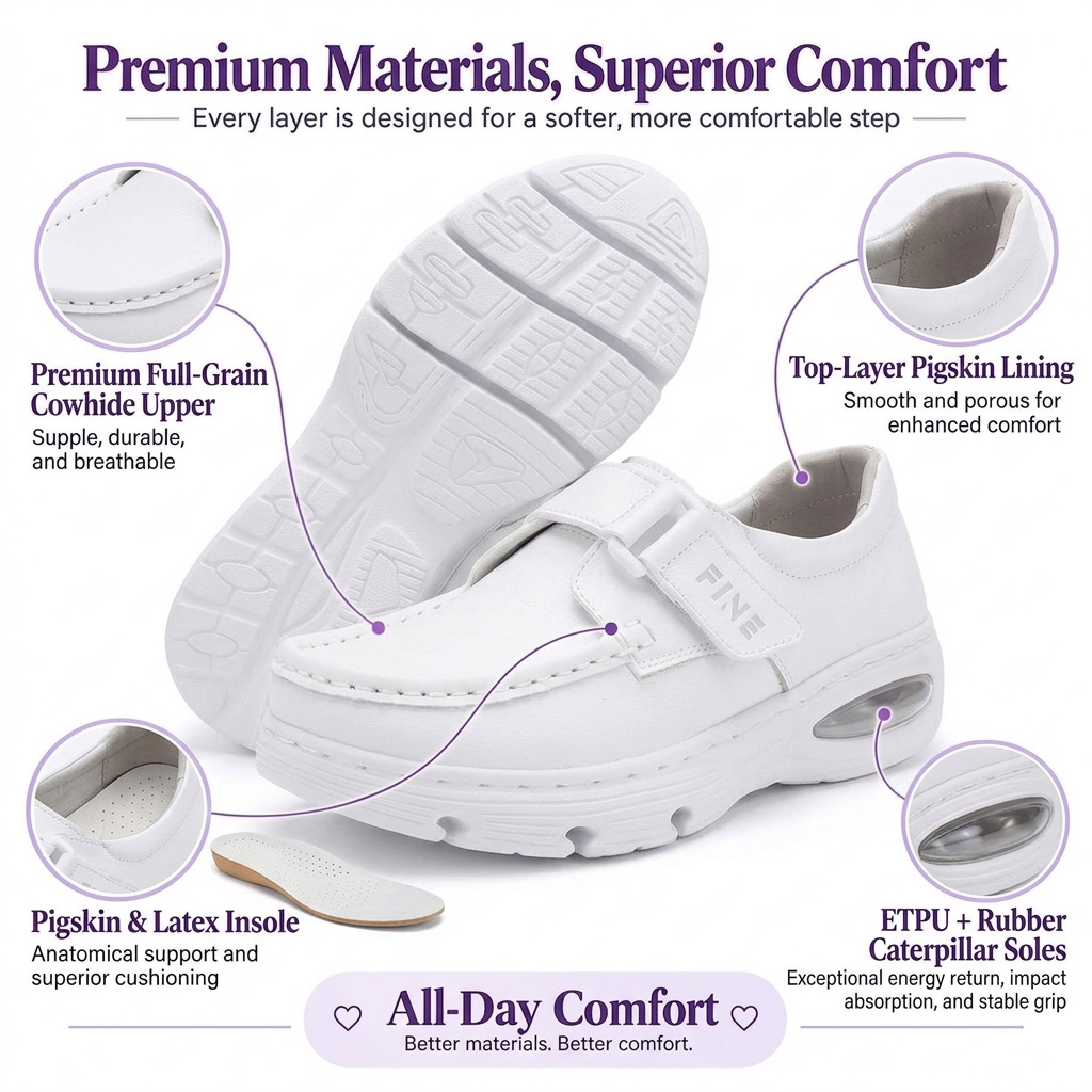 Softswear™ Secure Air — Air-Cushioned Hook-and-Loop Work Shoes for All-Day Comfort