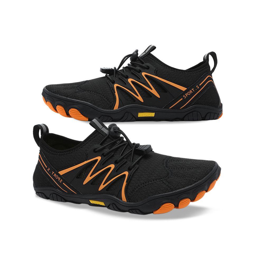 WildStride Pro: All-Terrain Grip Barefoot Shoes (Unisex) - Black Orange