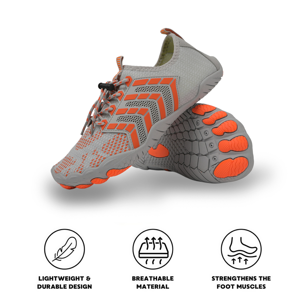Feel Pro - healthy & comfortable barefoot shoes - Gray Orange