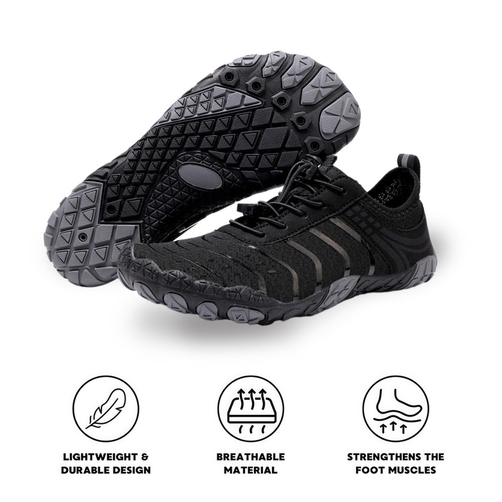 EcoComfort - Ultimate Wellness Barefoot Shoes - Black Gray