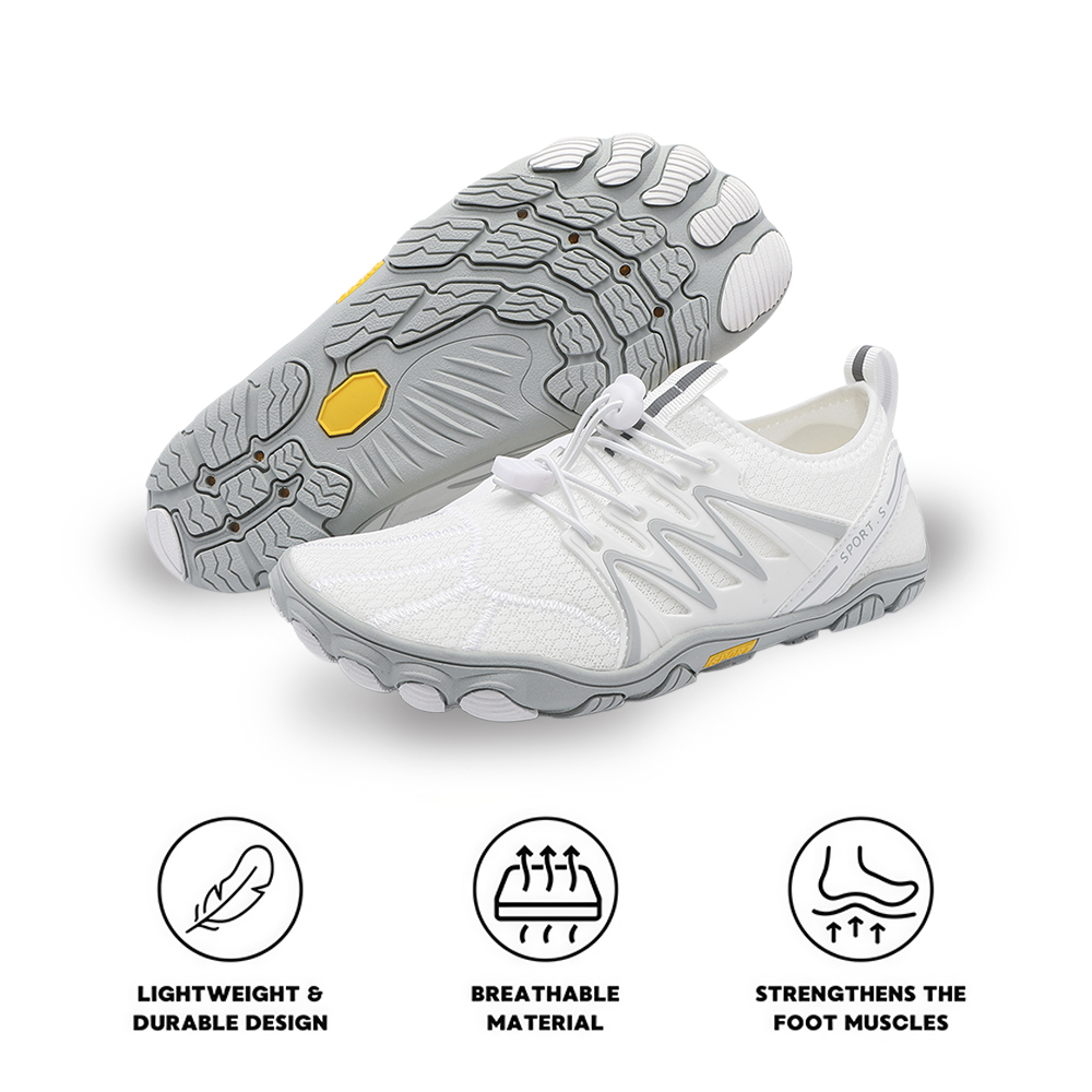 WildStride Pro: All-Terrain Grip Barefoot Shoes (Unisex) - White