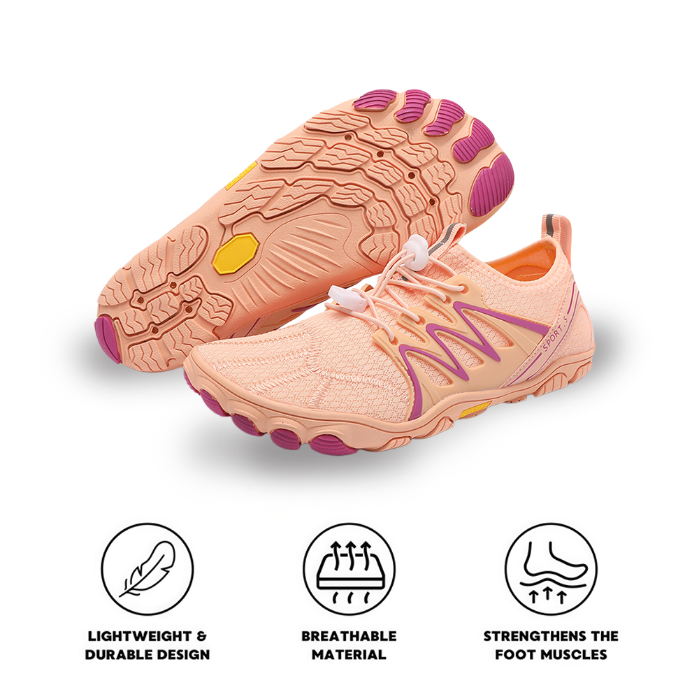 WildStride Pro: All-Terrain Grip Barefoot Shoes (Unisex) - Black Orange