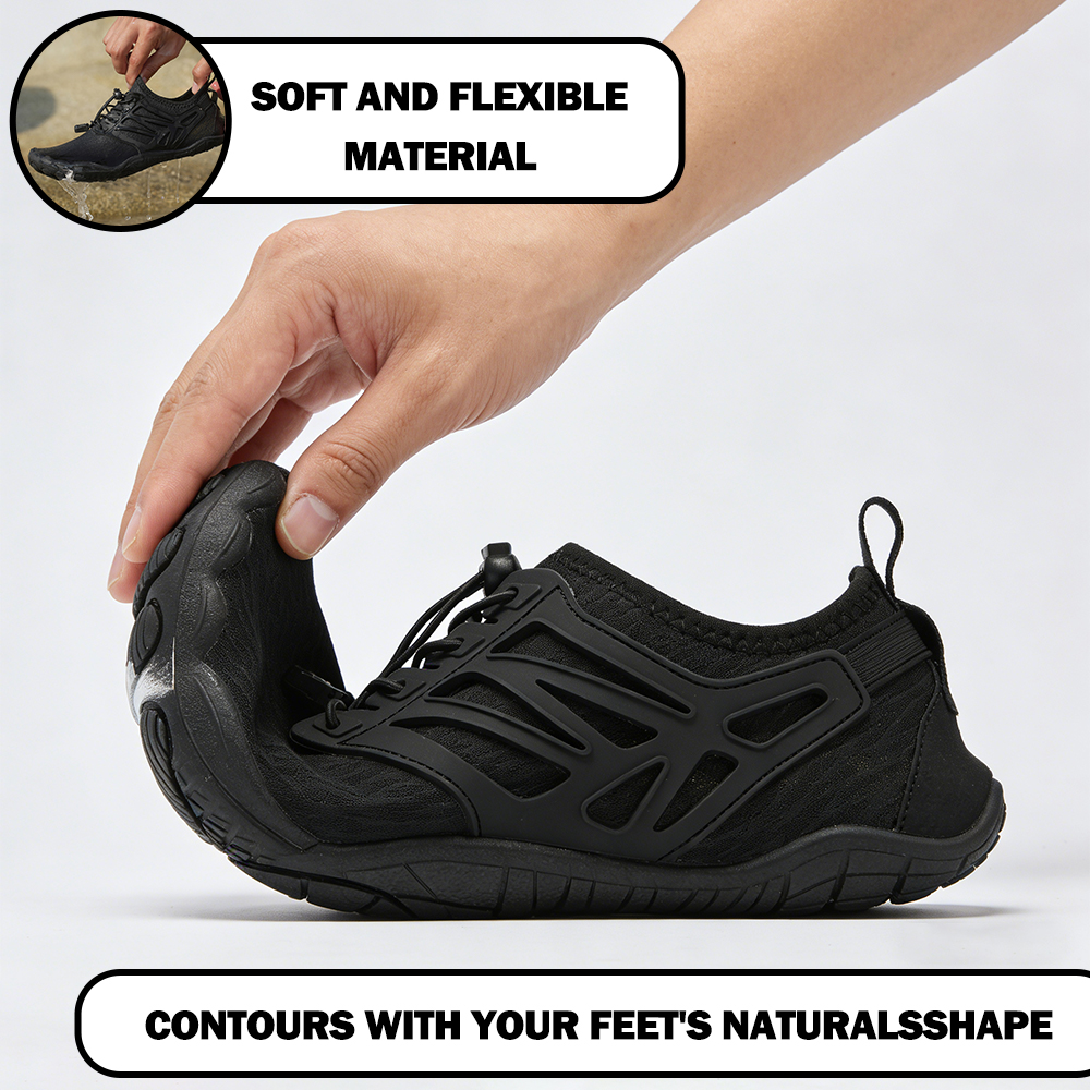 FlowStride - Quick-Dry Breathable Wading Shoes (Unisex) - Black