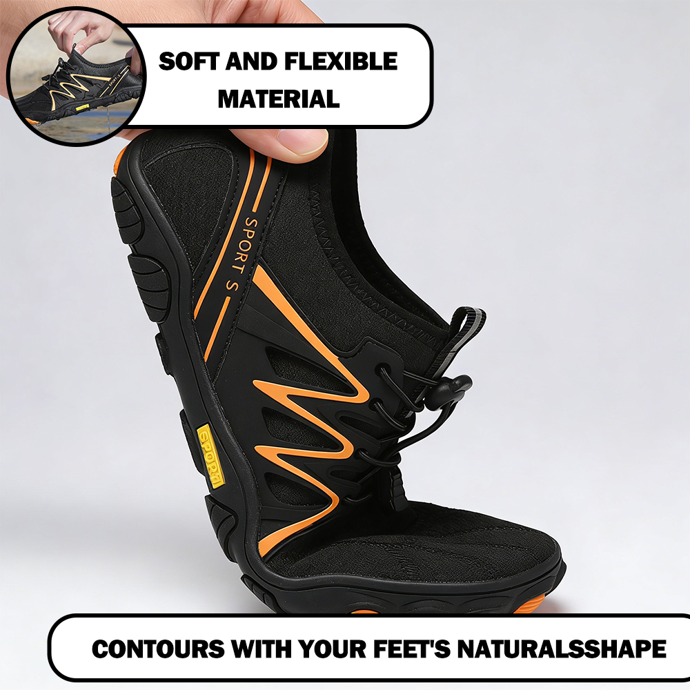 WildStride Pro: All-Terrain Grip Barefoot Shoes (Unisex) - Black Orange
