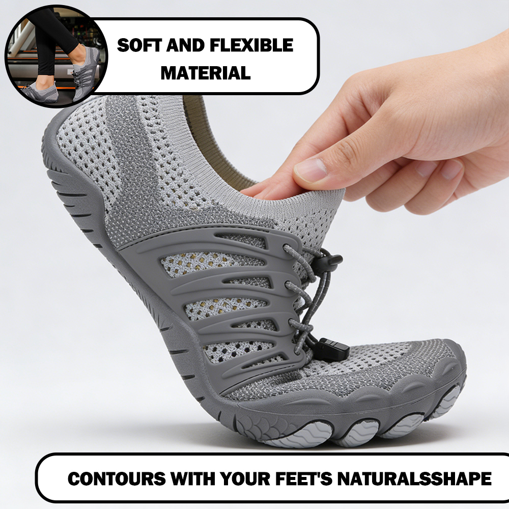 CanyonTrek: Non-Slip All-Environment Barefoot Shoes - Gray