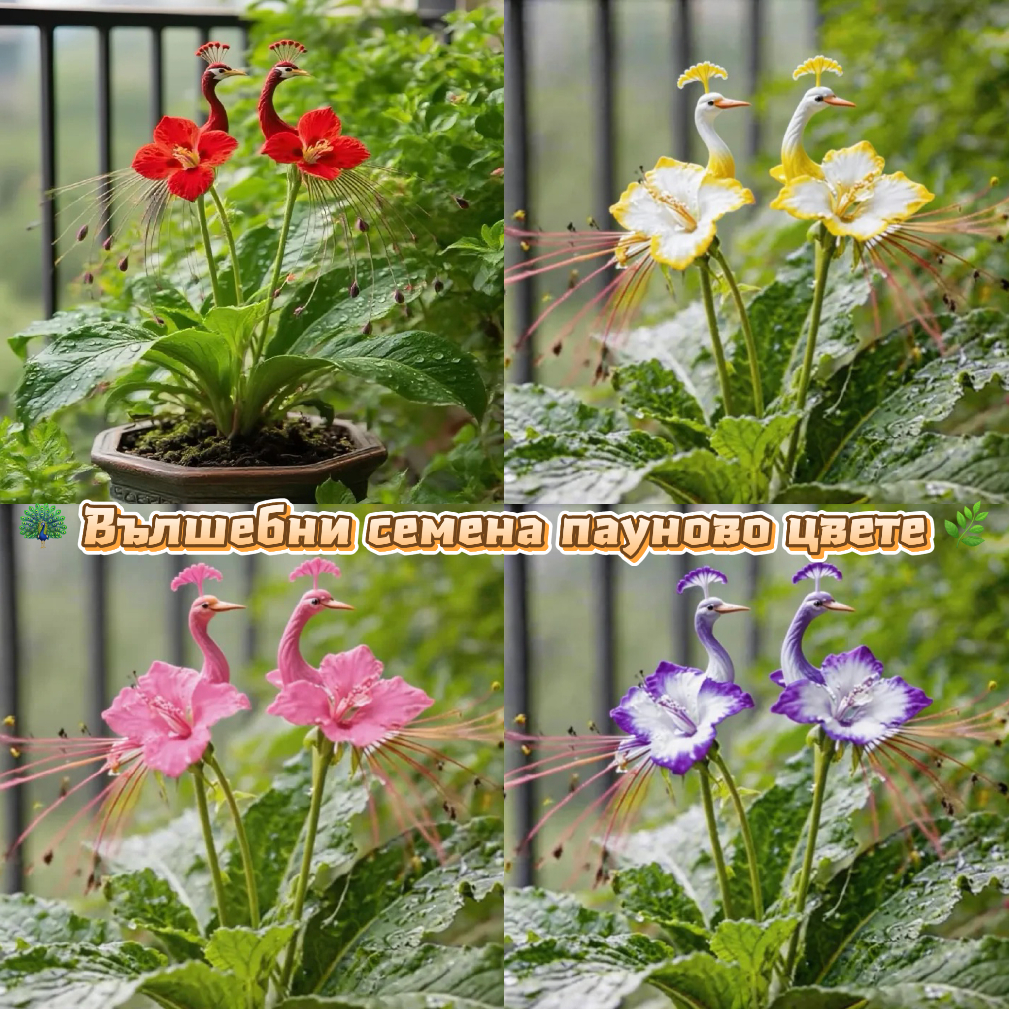 Редки семена на паунови цветя – лесно отглеждане, удивителни цветове! 🌿