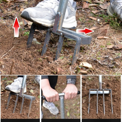 Multifunktionale Eisengabel mit Holzgriff