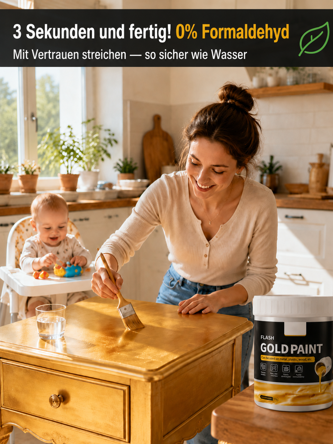 【✨ Premium-Goldlack ✨】Louvre-Effekt für Ihr Zuhause: Glanzvolles Handarbeits-Finish! 👑