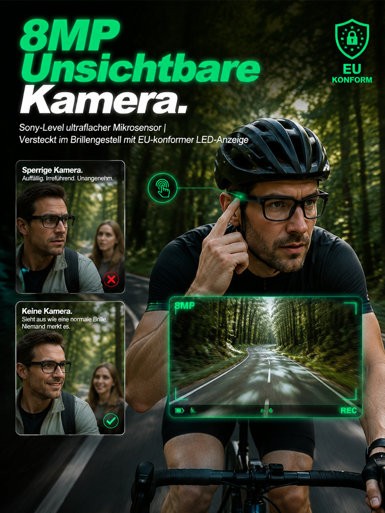🕶️ 3-in-1 Carbon-Multifunktionsbrille: AR-Navi & 4K-Kamera! 📱