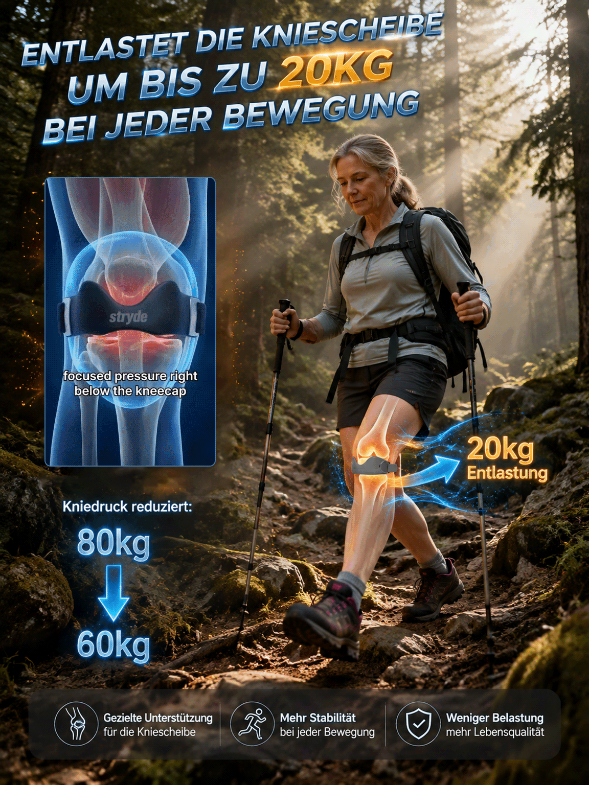 🦵 KneeRelief Bionic: Die biomechanische Kniebandage mit Bänder-Stütze! 🛡️