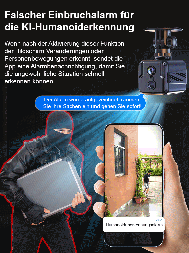 【💯 100% Privat & Sicher! 💯】 Kabellose Smart-Kamera mit 90 Tagen Akku 🔋 Kein Strom, kein Internet noetig. 🔒 Daten nur auf Ihrem Handy. Kein Hacker-Risiko, kein Cloud-Leak. 
