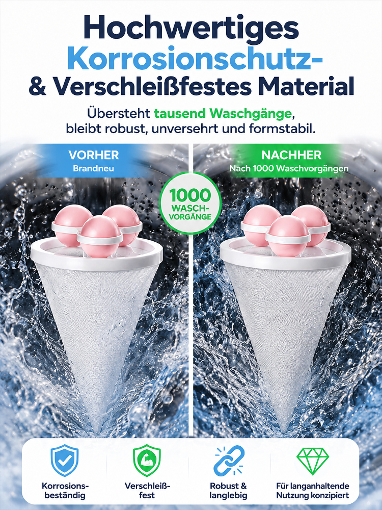 【✨ Wäsche-Flusensieb ✨】Haarmagnet für die Wäsche: Schützt die Pumpe vor Verstopfung!🧼