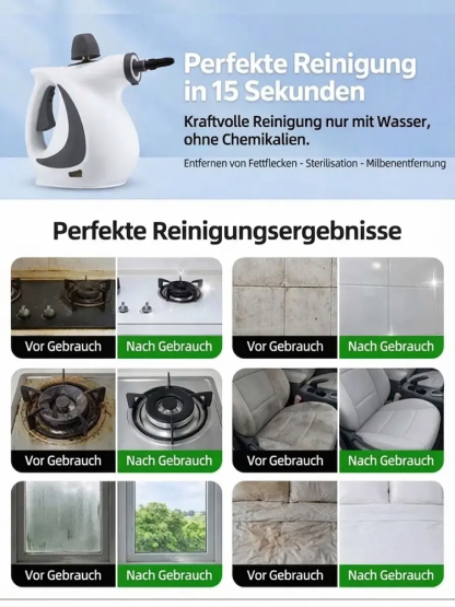 【🚀115°C-Power-Dampf🚀】Hochdruck-Dampfreiniger♨️ 99.9%-Keimfrei-ohne-Chemie! 🧼