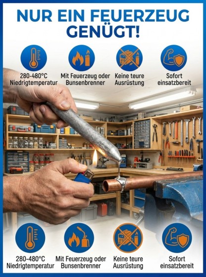 【🔥 Feuerzeug-Schweißen 🔥】Universeller Lötdraht: Profi-Reparatur in Sek.! ✨