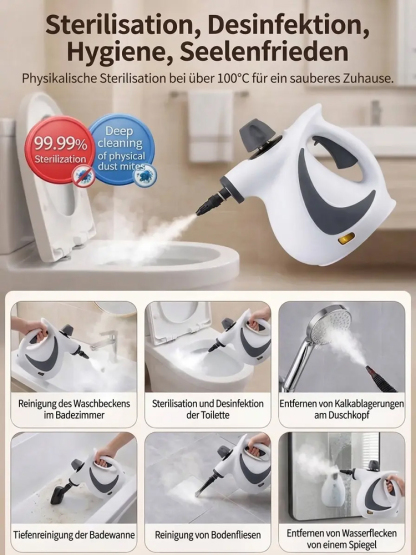 【🚀115°C-Power-Dampf🚀】Hochdruck-Dampfreiniger♨️ 99.9%-Keimfrei-ohne-Chemie! 🧼